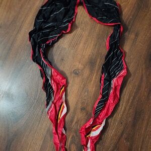 Elegant Black and Red Twisted Scarf Wrap